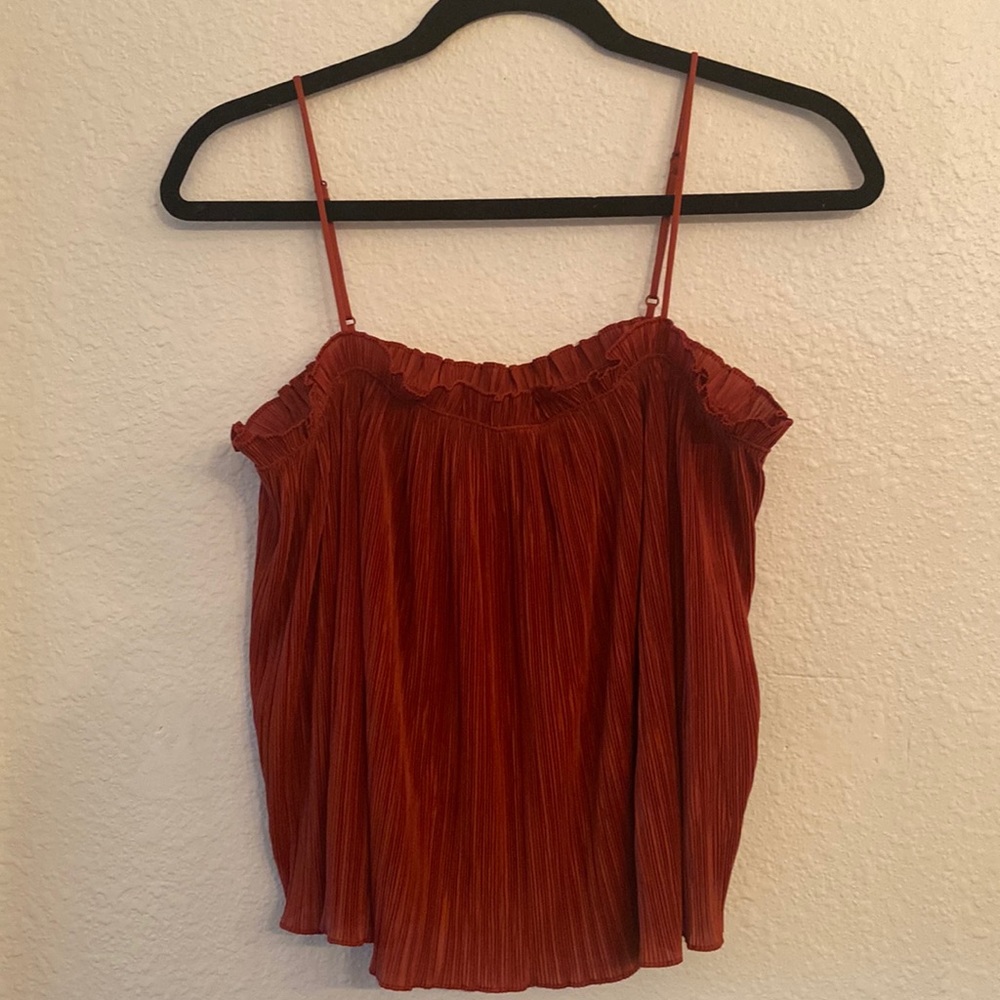 Madewell Plisse Strappy Tank Top
